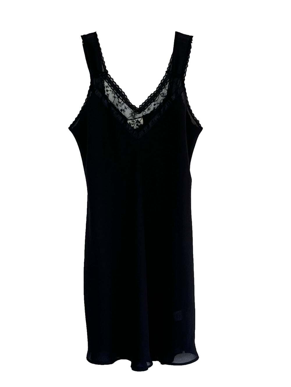 Vtg Cacique Slip Dress sz S Sheer Lace Embroidered Mesh Whimsigoth Fairy Grunge
